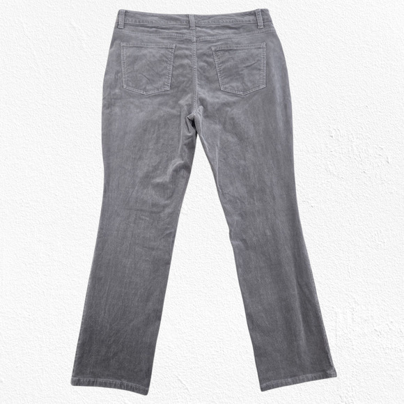 Talbots Gray Corduroy Pants Simply Flattering 5-Pocket Straight Leg Size 12P - Picture 13 of 13